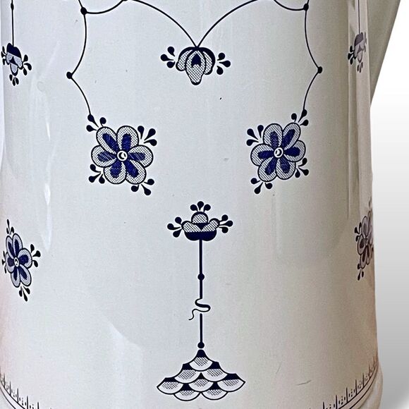 Vintage AK Das Finlandia Blue White Floral Pattern Thermal Vacuum Carafe 1.0L - Picture 9 of 16